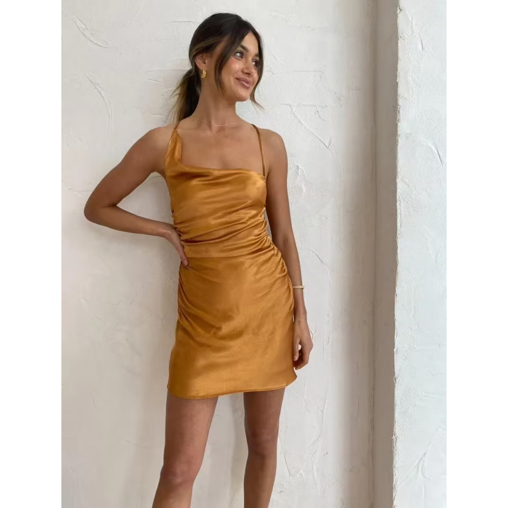 NWT Shona‎ Joy x Free People Alma Mini Dress in Turmeric Size US 8